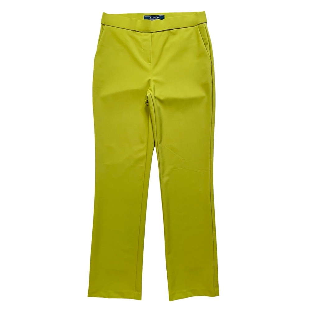 JL ATELIER Green Straight Leg Ankle Pants